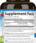 Carlson Vitamin A 25000 IU (7500 mcg RAE) with Pectin Vision Health Helps Night Vision Skin Health 300 Softgels
