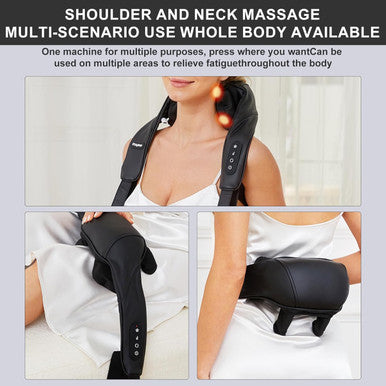 Fsa Hsa Eligible Neck Massager With Heat, Cordless Neck Massager For Pain Relief Deep Tissue, Shiatsu Back Shoulder And Neck Massager For Cervical Leg