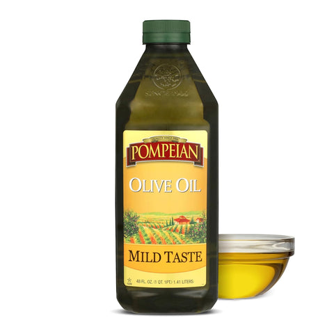 Pompeian Mild Taste Olive Oil, High Heat Cooking, Baking & Sauteing, High Smoke Point, 68 Fl Oz
