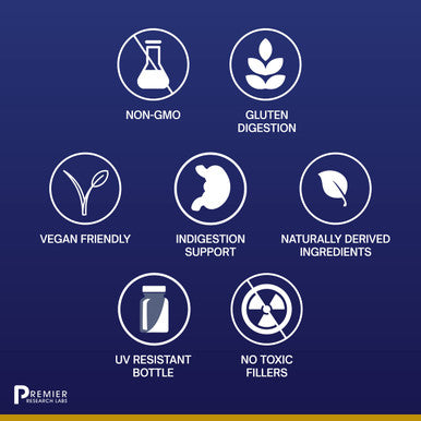 Premier Research Labs Digestase-Sp - 6 Enzymes For Digestion - Supports Digestion Of Carbohydrates & Protein - For Occasional
