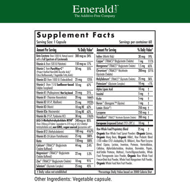 Emerald Labs Women'S 1-Daily Multi - Multivitamin For Women - Includes Calcium, Zinc, Vitamin B & More - Bone & Immune Support Supplement - Gluten-- 60 Vegetable Capsules