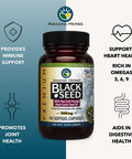 Amazing Herbs Premium Black Seed Oil Capsules - Cold Pressed Nigella Sativa Aids In Digestive Health, Immune Support, Brain Function, Gluten Free, Non Gmo - 90 Count, 500Mg