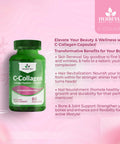 Herbevia C-Collagen Hydrolyzed Collagen Capsule & Vitamin C Glowing Skin Healthy Hair Nails & Joints | Anti-Aging Supplement for Adults Halal Certified GMO-Free 60 Capsules