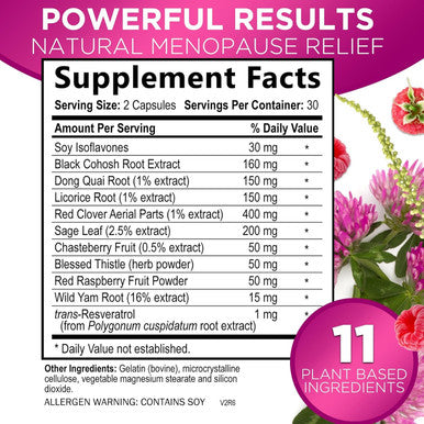 Nature'S Nutrition Menopause Supplements for Women - Menopause Relief with Natural Ingredients for Mild Hot Flashes Night Sweats & Natural Balance Support Non-GMO & Gluten Menopause Vitamins - 60 Capsules