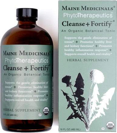 Maine Medicinals Cleanse Fortify Organic Liver Detox and Kidney Cleanse with Adaptogens USDA Certified Organic