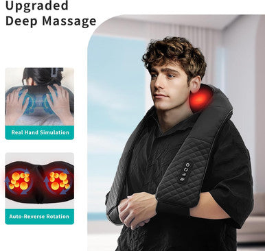 Shiatsu Neck And Back Massager, Electric Shiatsu Massager Relief For Neck, Back, Shoulder, Foot, Leg, Muscle Pain Relief, Office, Home & Car Use. Ideal Gifts For Parents, Lover, Friends