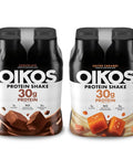 Oikos Protein Shake, Salted Caramel, 30g High Protein Drinks, Shelf Stable, Ready to Drink, 5g Prebiotic Fiber, 12 fl oz Bottle, 12 Count