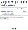 Vital Nutrients Bromelain 2400 GDU | Vegan Bromelain Supplement to Support Protein Digestion | Digestive Enzyme from Pineapple | Gluten Dairy Soy | Non-GMO | 60 Capsules