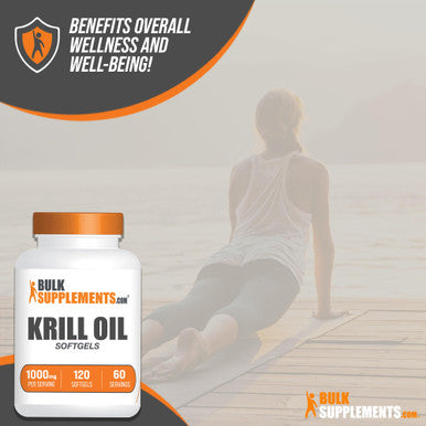 Bulksupplements.Com Krill Oil 1000Mg Softgels - Krill Oil Supplement, Antarctic Krill Oil, Dha Supplements - Krill Oil Omega 3, 2 Krill Oil Softgels Per Serving (1000Mg), 120 Softgels