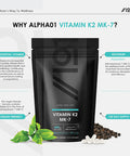ALPHA01 Vitamin K2 MK-7 600mcg Fermented Natto Based Vegan Vitamin K - Supports Bone Health Non GMO Halal 120 Vegan Capsules