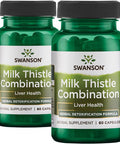 Swanson Milk Thistle Combination 120 Capsules (2-60 Cap Bottles)
