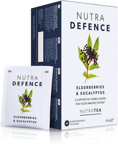 Nutra Tea NUTRADEFENCE - Cold and Flu Tea | Immunity Tea - Supports & Boosts The Immune System Includes Elderberry Eucalyptus and Licorice Root - 20 Enveloped Tea Bags Herbal Tea