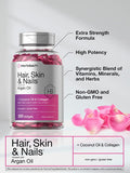 Hair Skin and Nails Vitamins 300 Softgels with Biotin and Collagen Infused with Argan Oil and Coconut Oil Non-GMO Gluten Free Supplement by Horbaach