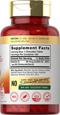Carlyle Chewable Vitamin D3 2000 Iu (50Mcg) Tablets | 180 Count | Natural Berry Flavor | Vegetarian, Non-Gmo And Gluten Free
