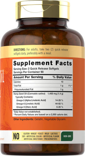 Carlyle Hemp Oil Capsules 126000 mg 180 Softgels Non-GMO Gluten