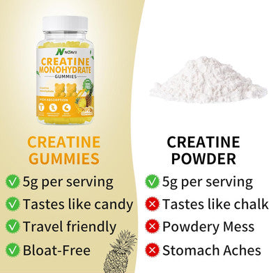 Creatine Monohydrate Gummies 5000Mg For Men & Women, Chewables Creatine Monohydrate For Muscle Strength, Muscle Builder, Energy Boost, Pre-Workout Supplement(90 Count)-Pineapple