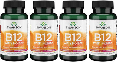 Swanson Vitamin B-12 Lozenges 1000 mcg 250 Lozenges (4 Pack)
