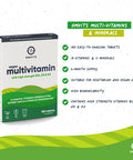 Omvits Vegan Multivitamins & Minerals - with High Strength Vitamin B12 D3 K2 & Iron - 180 Tablets in Low Waste Packaging - 6 Month Supply - Advanced Supplement for Men & Women - Palm Oil & GMO Free