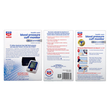 Rite Aid Deluxe Automatic Blood Pressure Cuff Arm Monitor | Digital Blood Pressure Monitor For Upper Arm With Extra Large Display