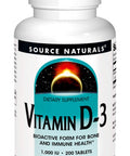 Source s Vitamin D-3 1000 iu Supports Bone & Immune Health (200 Tablets)