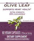 Nature's Way Premium Extract Standardized Olive Leaf 20% Oleuropein, 60 Count