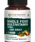 Pure Nutrition Whole Food Multivitamins for Men 90 Tabs OneADay 100% RDA 24 Natural Vitamins and Minerals All Natural Plant Based Men's Multivitamin 3 Months Supply