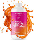 Pink Stork Liquid Prenatal Vitamins for Women - Organic Food Blend with 18 Vitamins for Pregnant and Postnatal Breastfeeding Moms - Morning Sickness Support Multivitamin - 32 Servings