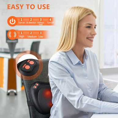 Brelley Neck And Back Massager With Heat Electric Shiatsu Deep Tissue Kneading Massage For Neck Back Shoulders And Legs For Men Women Christmas Mother'S Day & Father'S Day