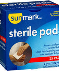 Sunmark Sterile Pads 2 x2 Inches 25 each By Sunmark