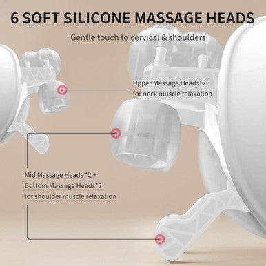 Wireless Neck Shoulder Massager, Soothing Heat, Shiatsu Neck Back Massager Pillow For Neck, Traps, Back Pain, Gifts For Men Women Mom Dad