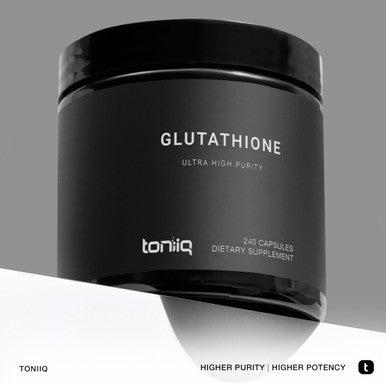 Toniiq Ultra High Strength Glutathione Capsules 1000mg Concentrated Formula 98%+ Highly Purified and Bioavailable Non GMO Fermentation 240 Capsules Reduced Glutathione Supplement