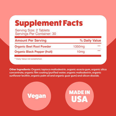 Feel Great Vitamins Organic Beet Root Powder Supplements (Tablets) Beets Nitric Oxide Supplement Red Beet Powder Support Healthy Circulation With Natural Nitrates For Natural Energy