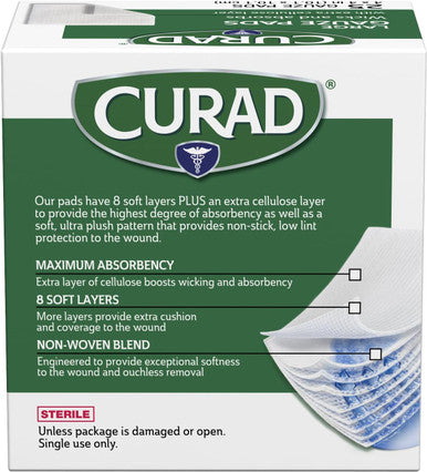 Curad Large Pro-Gauze Pads 4" x 4" 25 Count (Pack of 24)