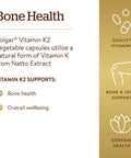 Solgar Vitamin K2 Mk7 100Mcg Vegetable Capsules Supports Bone Health Natural Whole Food Source From Natto Extract Nongmo Gluten Free Servings Original 50 Count