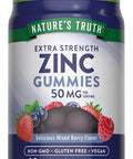 Nature'S Truth Zinc Gummies For Adults 50 Mg 60 Count Vegan, Non-Gmo & Gluten Extra Strength Supplement Mixed Berry Flavor
