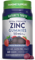 Nature'S Truth Zinc Gummies For Adults 50 Mg 60 Count Vegan, Non-Gmo & Gluten Extra Strength Supplement Mixed Berry Flavor