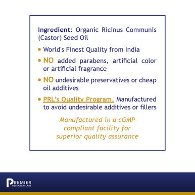 Premier Research Labs Castor Oil - Nourishes & Softens Skin & Hair - Pure, Cold-Pressed, Non-Gmo & Parabens Free Organic Castor