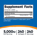 Nutricost Vitamin D3 5000 IU (125mcg) 240 Softgels GMOFree Gluten Free Vitamin D