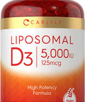 Carlyle Liposomal Vitamin D3 | 5000 iu | 365 Softgels | Non-GMO and Gluten Free Formula | High Potency Vitamin D Supplement