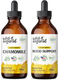Wild & Organic Chamomile Tincture 4 Fl Oz & Mood Support Tincture 4 Fl Oz