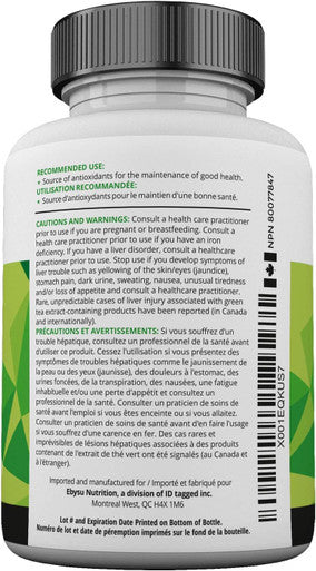 EBYSU Green Tea Extract with EGCG Antioxidant Supplement 500mg Capsules - 240 Day Supply