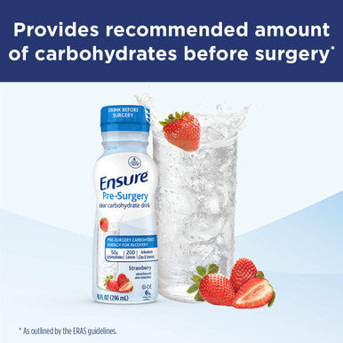 Ensure Clear Nutrition Liquid Drink 0G Fat 8G Of Protein Mixed Fruit 10 Fl Oz (Pack Of 12) & Pre-Surgery Clear Carbohydrate Drink Strawberry 10 Fl Oz (Pack Of 4)