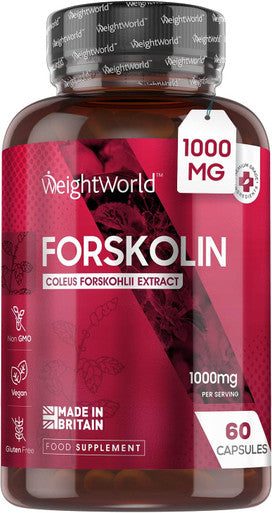 Weightworld Forskolin Capsules 1000mg - 60 Vegan Capsules - Helps You Feel Lighter - Coleus Forskohlii Extract - Keto & Low Carb Diet Friendly Supplement for Men & Women - Allergen- & GMO-