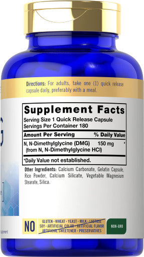 Carlyle Dmg Supplement | B15 | 150 Mg 180 Capsules | N-Dimethylglycine | Vegetarian, Non-Gmo, Gluten Free