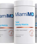 MiamiMD Total Beauty Matrix Collagen Supplements for Women Collagen Capsules with Vitamin C for Hair Skin and Nails Cruelty Free
