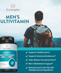 Sunergetic Premium Men S Support Supplement Powerful Multivitamin Supports Energy, Stamina, Endurance & Stress Management With Zinc, Ashwagandha, Maca, L-Carnitine & Vitamins 120 Capsules