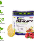 Performance Inspired Nutrition PreWorkout Powder All Natural G Vegan Formula Contains Citrulline Nitrosigine Green Tea Arginine Beta Alanine Raspberry Lemonade 23.84 Ounce