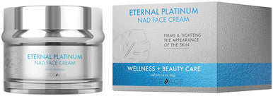 Codeage Eternal Platinum NAD Face Cream Resveratrol Collagen Niacinamide Hyaluronic Acid Vitamin C & E Aloe Vera Shea Butter Skin Care Wrinkles Moisturizer Firming Tightening Neck Facial Cream 1.8 Oz
