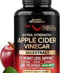 Pure Apple Cider Vinegar Capsules - Weight Loss & Energy Support - 120 Caps | 100% Natural ACV - Extra Strength 10:1 Extract - Alternative to Gummies & Liquid - 3rd Party Lab Tested - 60-Day Supply