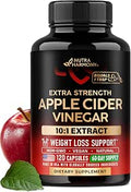 Pure Apple Cider Vinegar Capsules - Weight Loss & Energy Support - 120 Caps | 100% Natural ACV - Extra Strength 10:1 Extract - Alternative to Gummies & Liquid - 3rd Party Lab Tested - 60-Day Supply